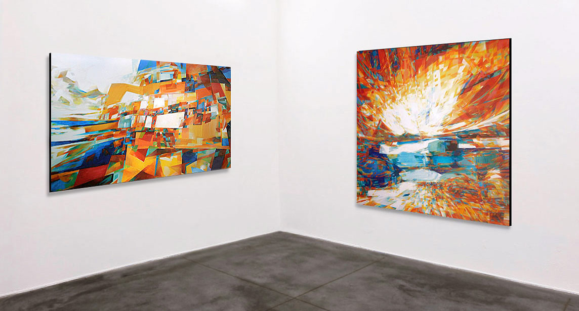 Exposition de "Blue Women" et "BatoVoiture", deux Tableaux abstraits, Art contemporains, peints à l'Huile sur toile par Jc Tanguy, Nantes - France