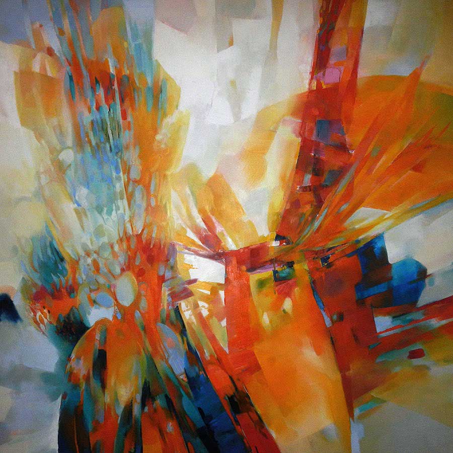 "Dancing Life" Tableau à l'Huile sur Toile, peinture abstraite, art contemporain, abstrait, abstraction, Jc Tanguy, Nantes - France