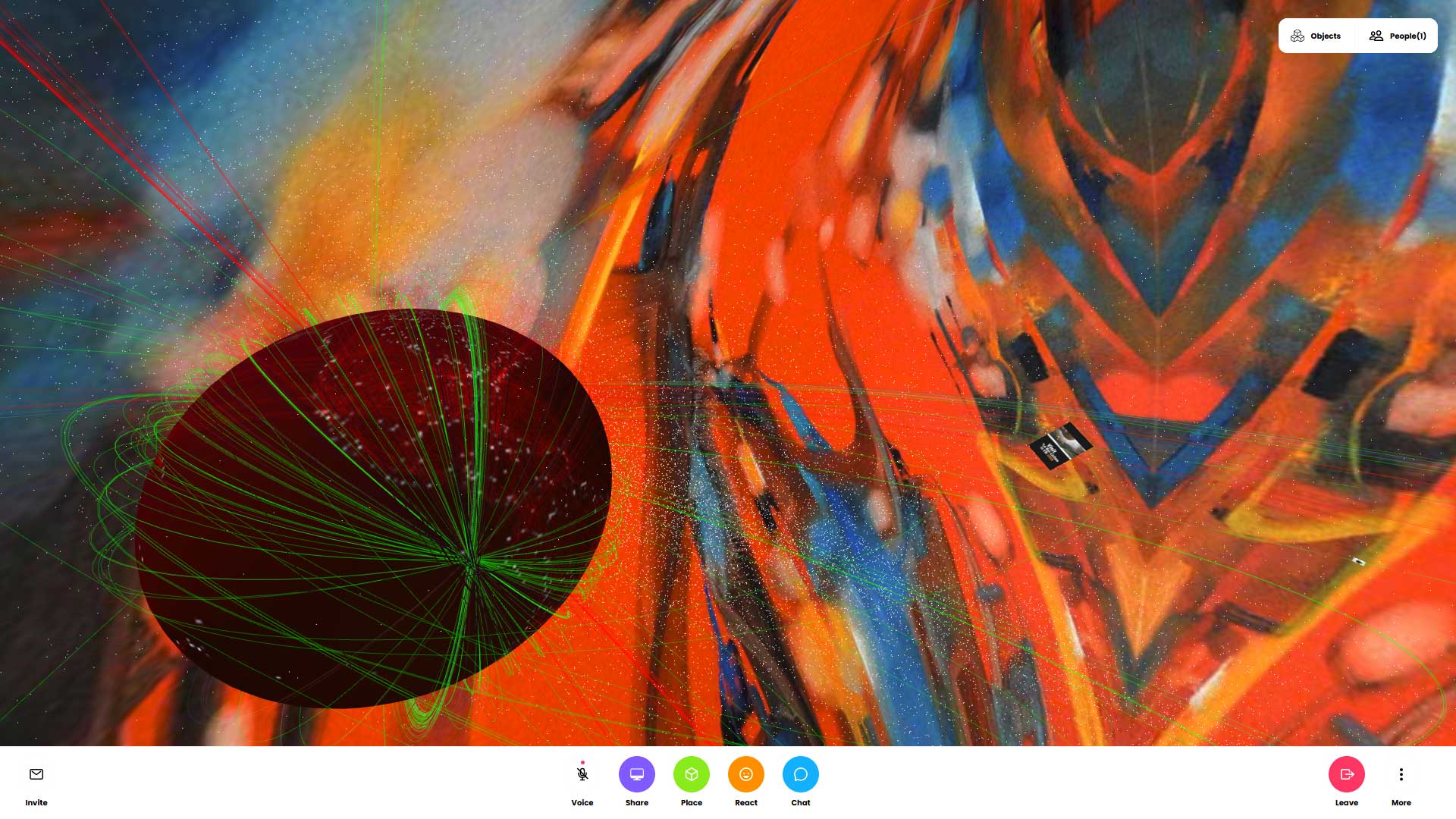 Exposée en réalité virtuelle au cœur des questions que posent l'intrication de l'espace et du temps, l'électron quantique et l'attracteur étrange accueuillent "Elec-tree-city" un tableau à l'Huile sur toile de Jc Tanguy