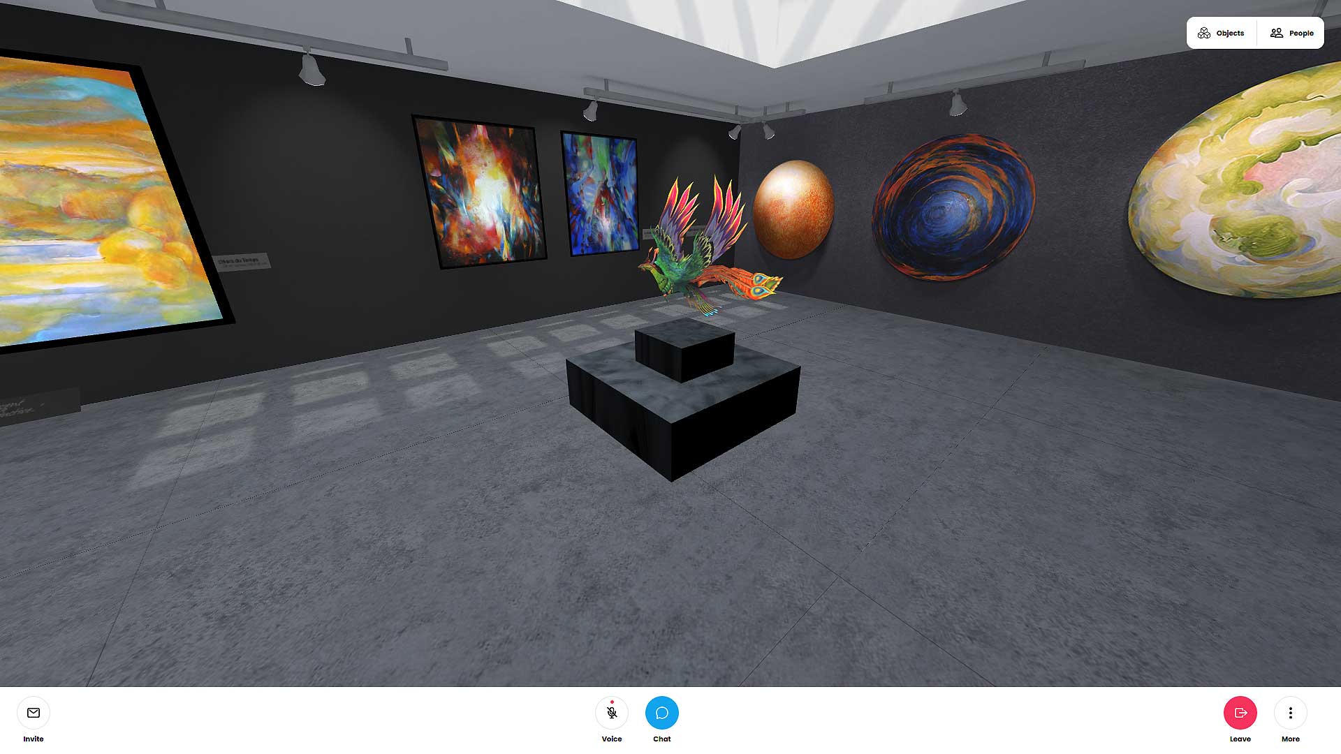 VR 360, réalité virtuelle, visite virtuelle de l' expo des tableaux à l' huile sur toile de Jc Tanguy, Art contemporain abstrait, Nantes - France