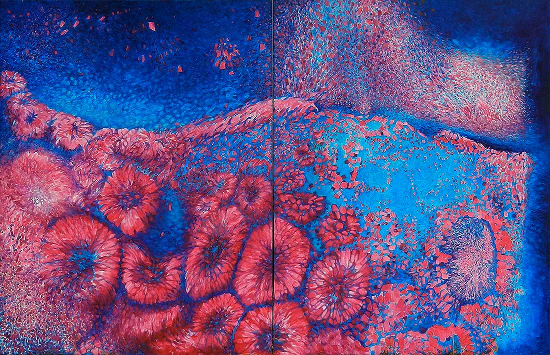 "Macula-Pingere, PAX6" Peinture à l'Huile sur Toile, artiste peintre, Jc Tanguy, Art Contemporain, Nantes - France