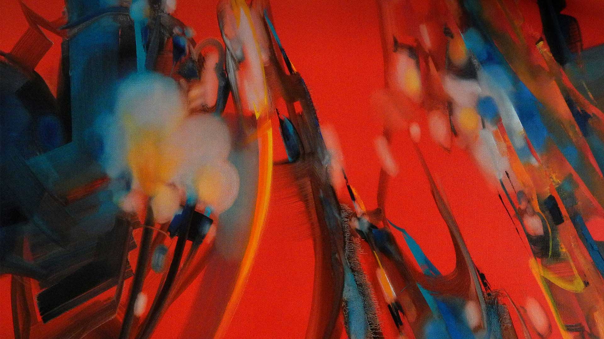 Tableau à l'Huile sur Toile, Elec-Tree-City, Détail, Jc Tanguy, Art Contemporain, Nantes - France